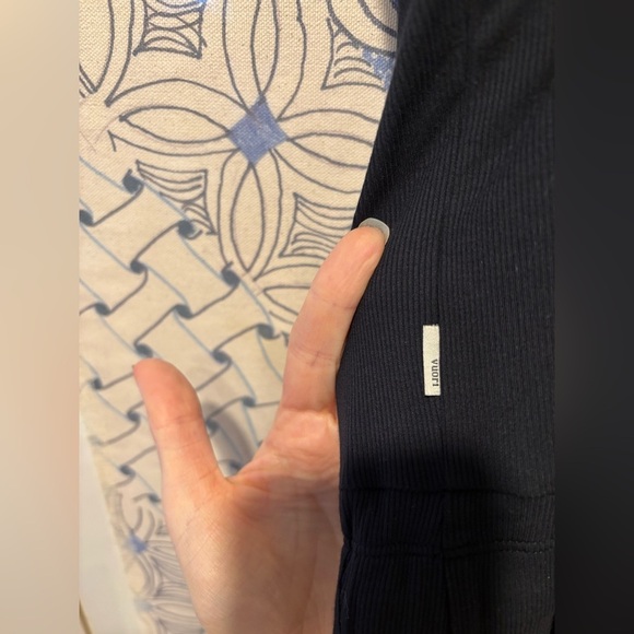 new Vuori Pose Henley ribbed jumpsuit in black stretch - Picture 7 of 8